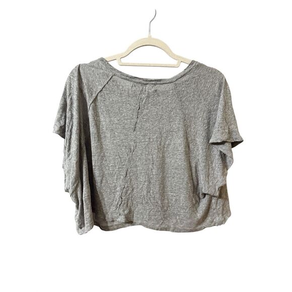 We The Free Weekend Linen Blend Tee In Gray Sz S - Picture 3 of 8